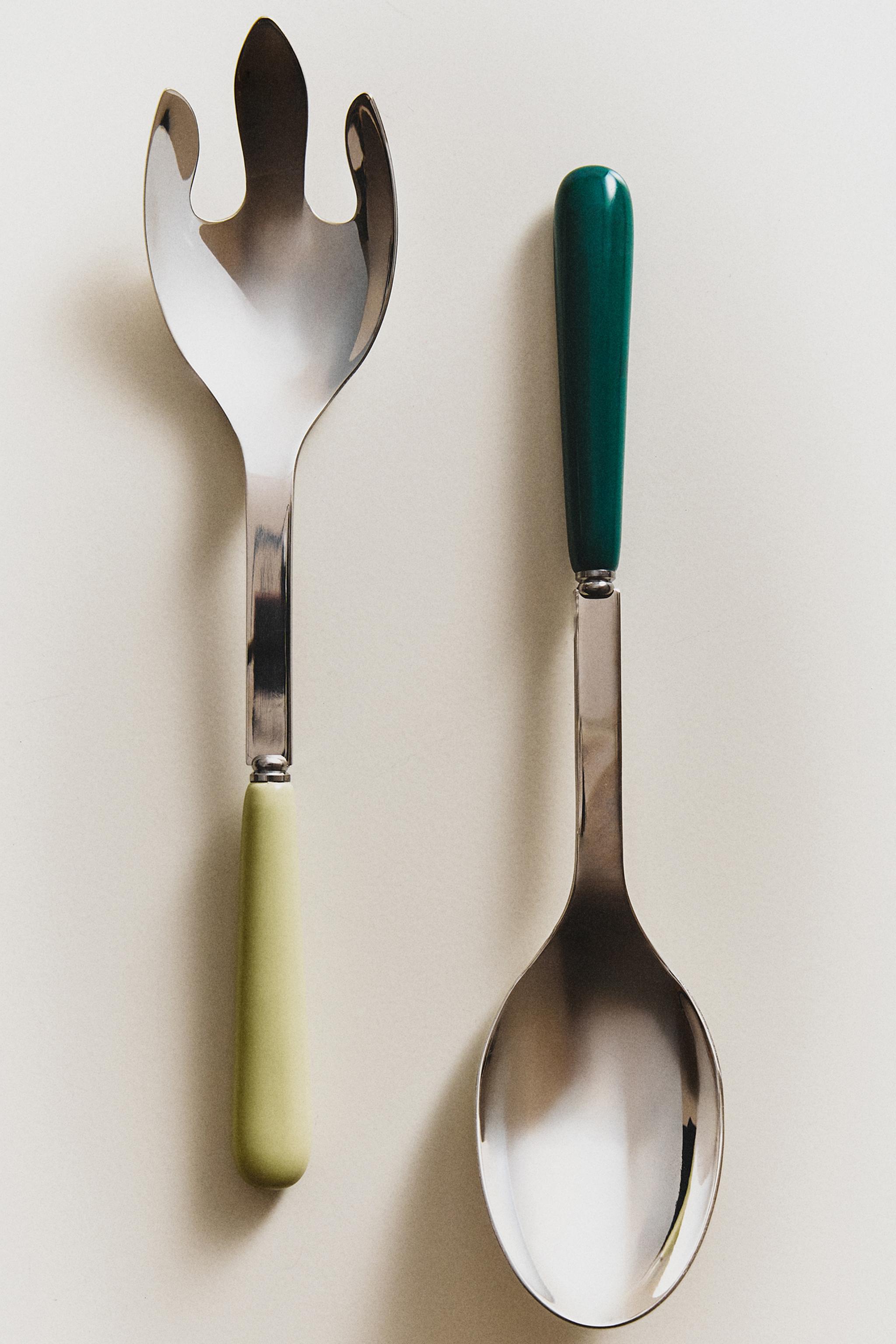 ENSEMBLE COUVERTS À SALADE MANCHE CÉRAMIQUE (LOT DE 2)